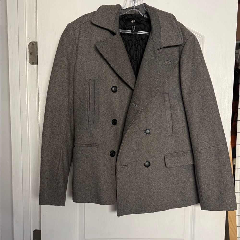 H&M Men's Charcoal Peacoat
